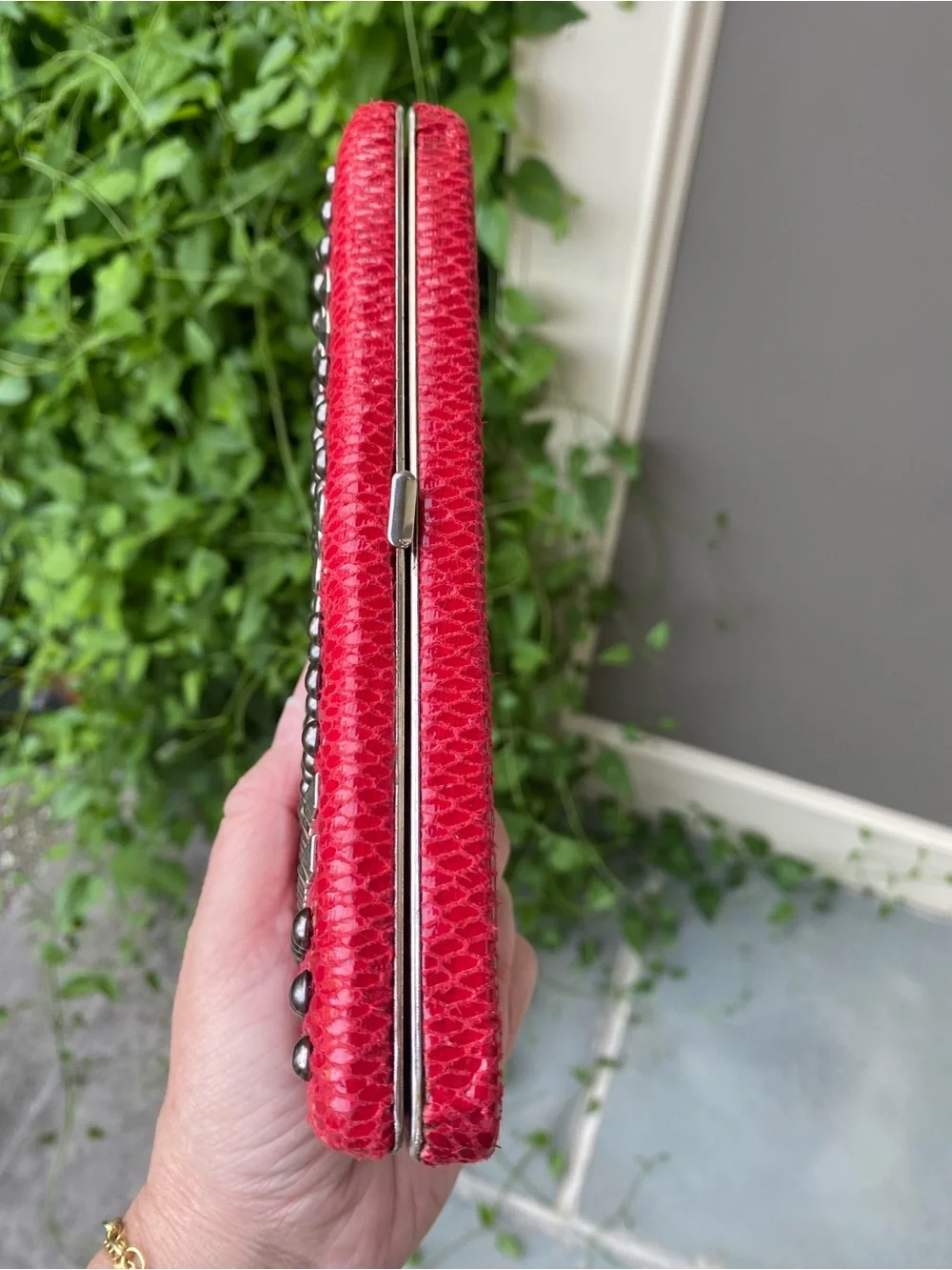 Nicole Lee Y2K Vintage Red Hot Studded clutch case
